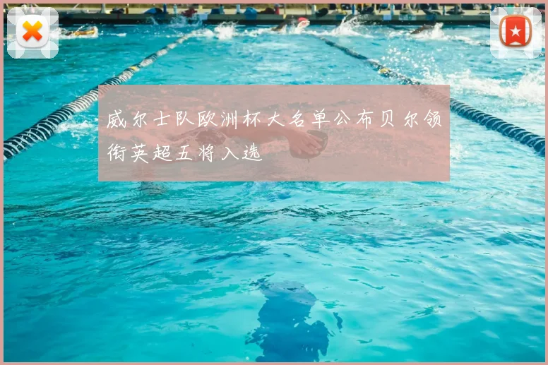 威尔士队欧洲杯大名单公布贝尔领衔英超五将入选