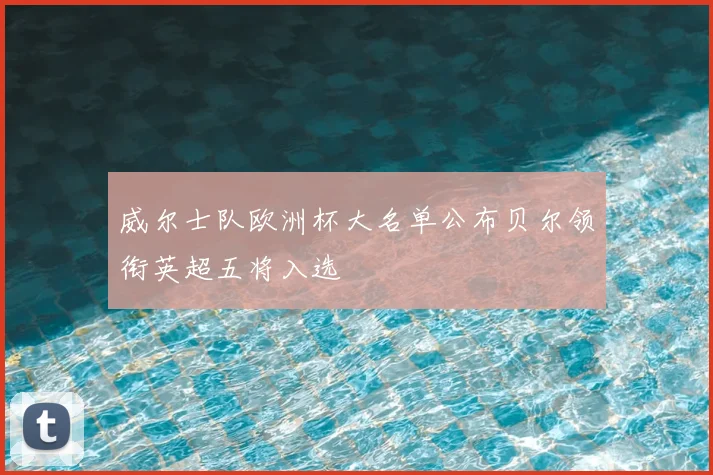 威尔士队欧洲杯大名单公布贝尔领衔英超五将入选